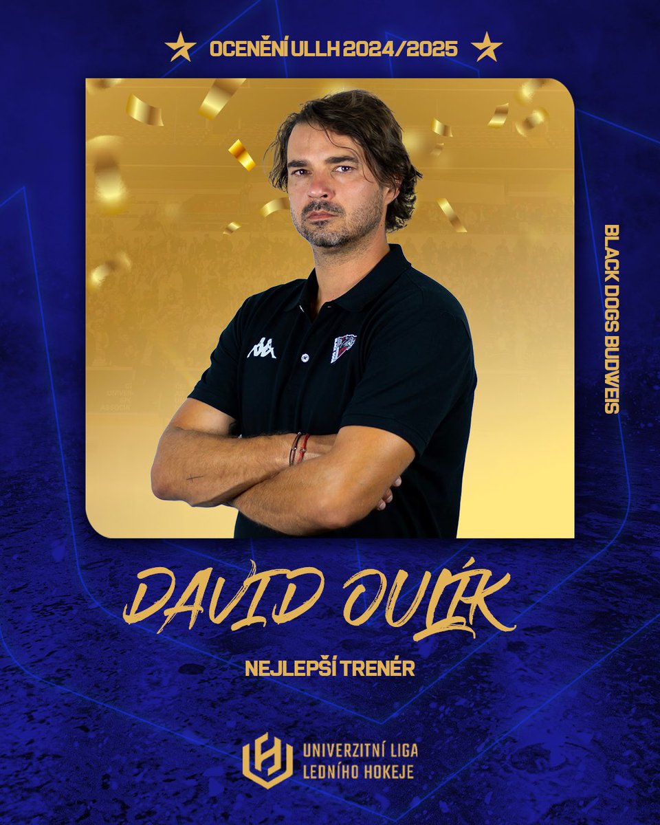 🌟Nejlepším trenérem sezony se stává David Oulík, kouč vítězů základní části Black Dogs Budweis ! 🐺

#univerzitnihokej | 📸 Zdeněk Dolíhal
