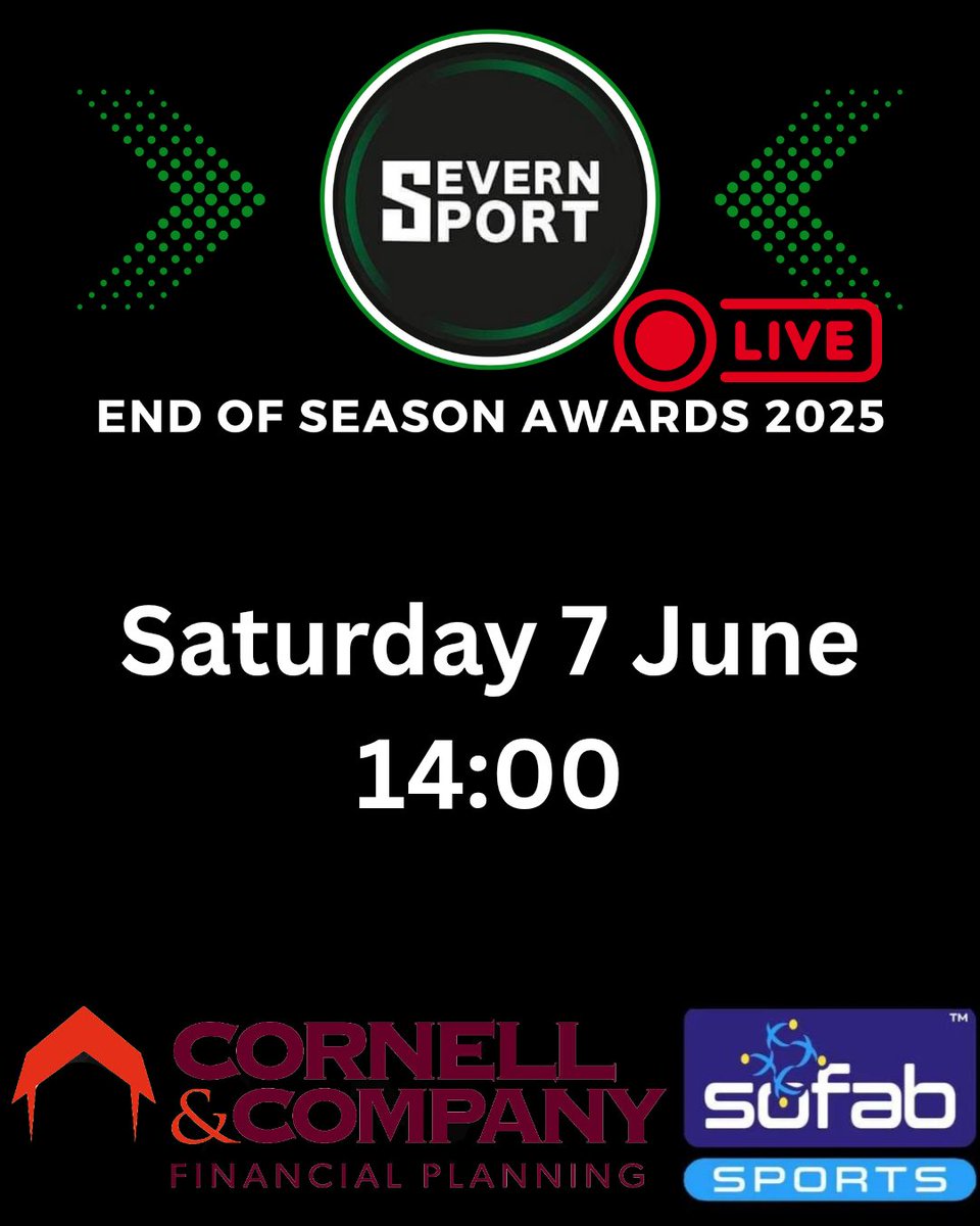 Severn Sport (@severnsport) on Twitter photo Tomorrow afternoon is the Severn Sport End of Season Awards live show!
Join <a href="/abaconbuttee/">Ryan Butler</a> from 2pm as he recaps the 2024/25 season and announces the winners of the 16 categories Tomorrow afternoon is the Severn Sport End of Season Awards live show!
Join <a href="/abaconbuttee/">Ryan Butler</a> from 2pm as he recaps the 2024/25 season and announces the winners of the 16 categories
