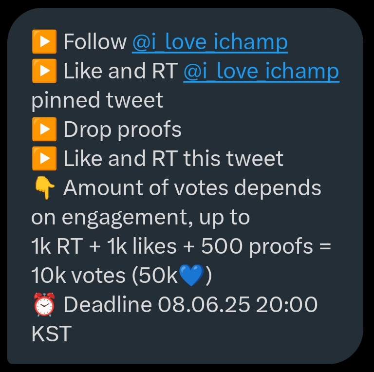 horanghaemeyn's tweet photo. CARATS THE REWARD DEPENDS ON YOUR ENGAGEMENT WITH THIS POST! Let's unite again and finish this fast please 🙏

GOAL: 10K VOTES‼️‼️‼️

RT DEALS IDOLCHAMP PREVOTE FOR #SEVENTEEN

▶️ Follow @i_love_ichamp
▶️ Like and RT @i_love_ichamp pinned tweet 
▶️ Drop proofs
▶️ Like and RT this tweet
👇 Amount of votes depends on engagement, up to
1k RT + 1k likes + 500 proofs = 10k votes (50k💙)
⏰ Deadline 08.06.25 (20.00 KST)