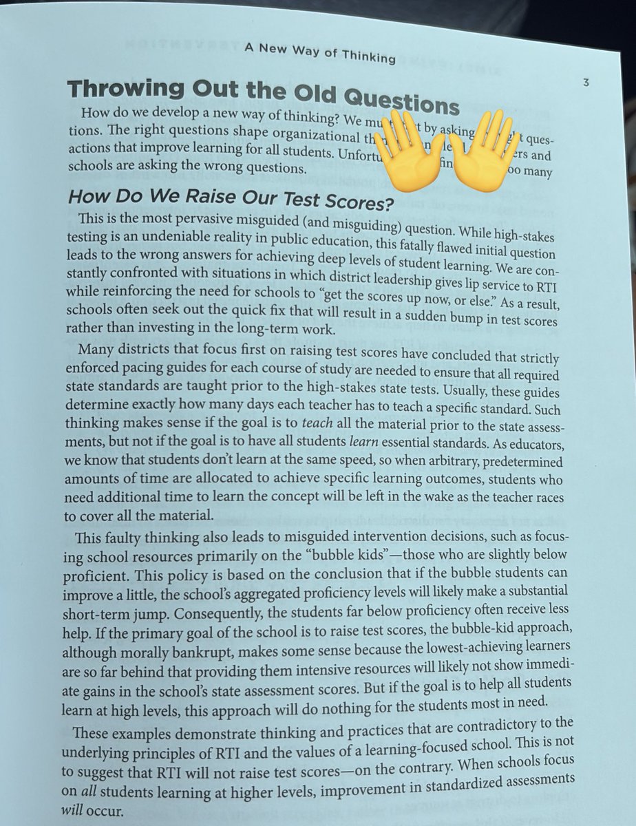 “When schools focus on ALL students learning at higher levels, improvement in standardized assessments WILL occur.” -from Simplifying Response to Intervention