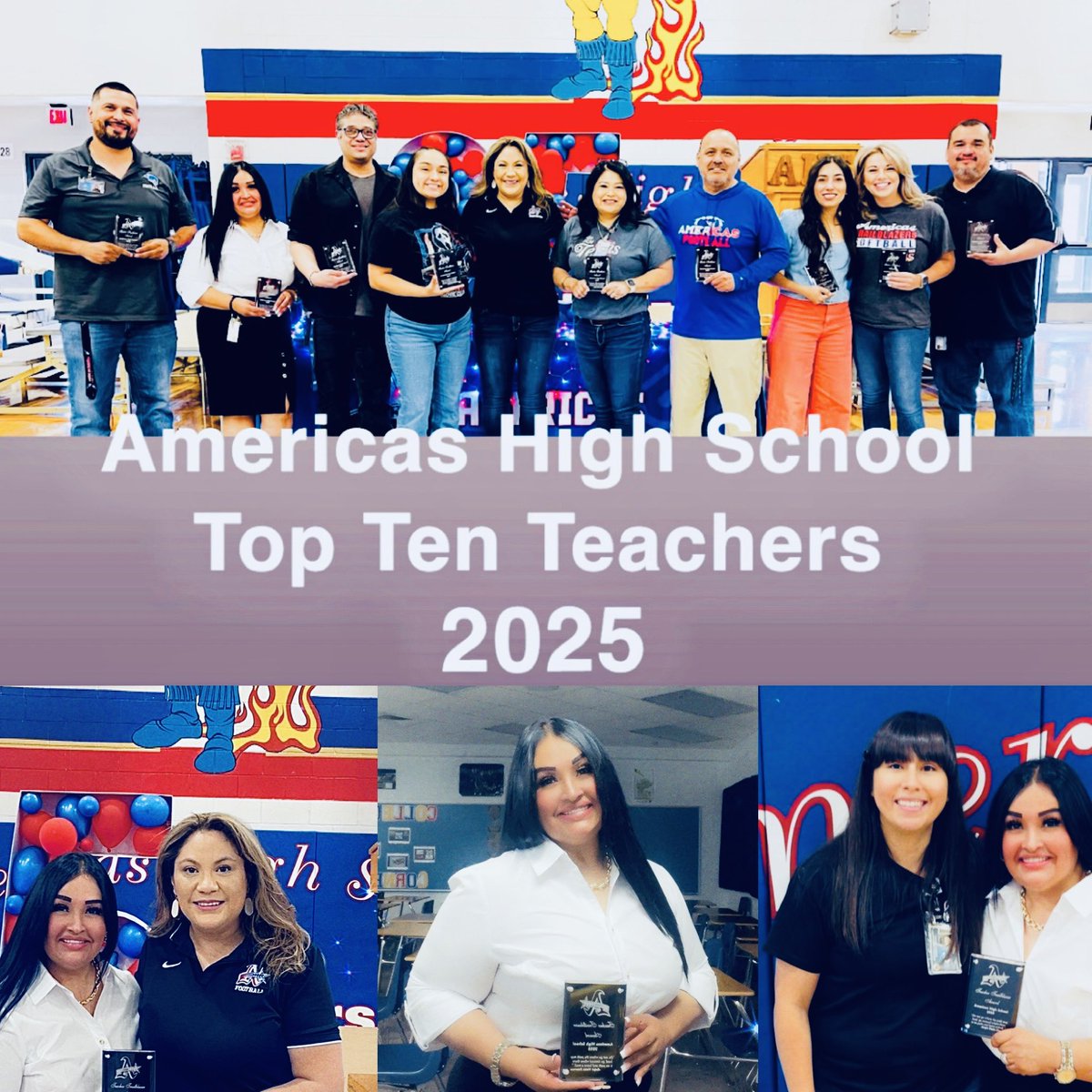 Congratulations to all the top 10 teachers at America high school. Your hard work, passion, and commitment to excellence is immeasurable🤍