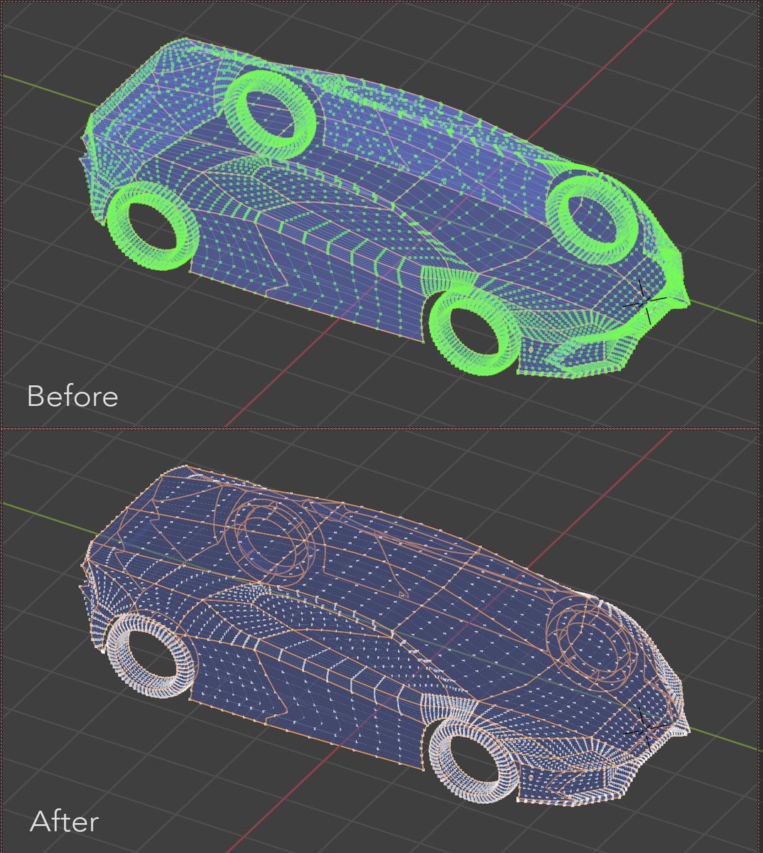 In the next version of Curves to Mesh, a much improved Preview mode will be available thanks to #Blender 4.0+, including backface culling and occlusion. Oh, and the garish green is gone. #b3d