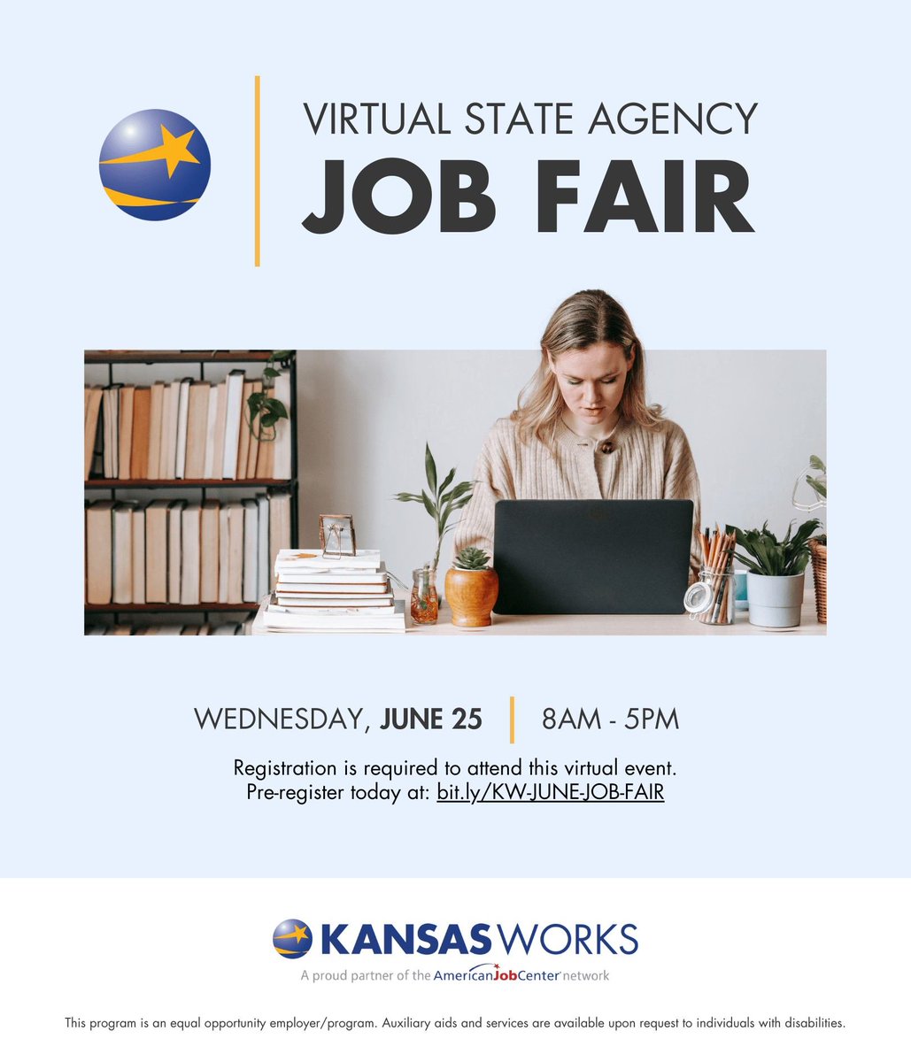 Connect, apply, and get hired - virtually! Don’t miss our Virtual Statewide Job Fair on Wednesday, June 25. Meet employers, explore job openings, and take your career to new heights, without ever having to leave the house! Secure your free seat now at bit.ly/KW-JUNE-JOB-FA…