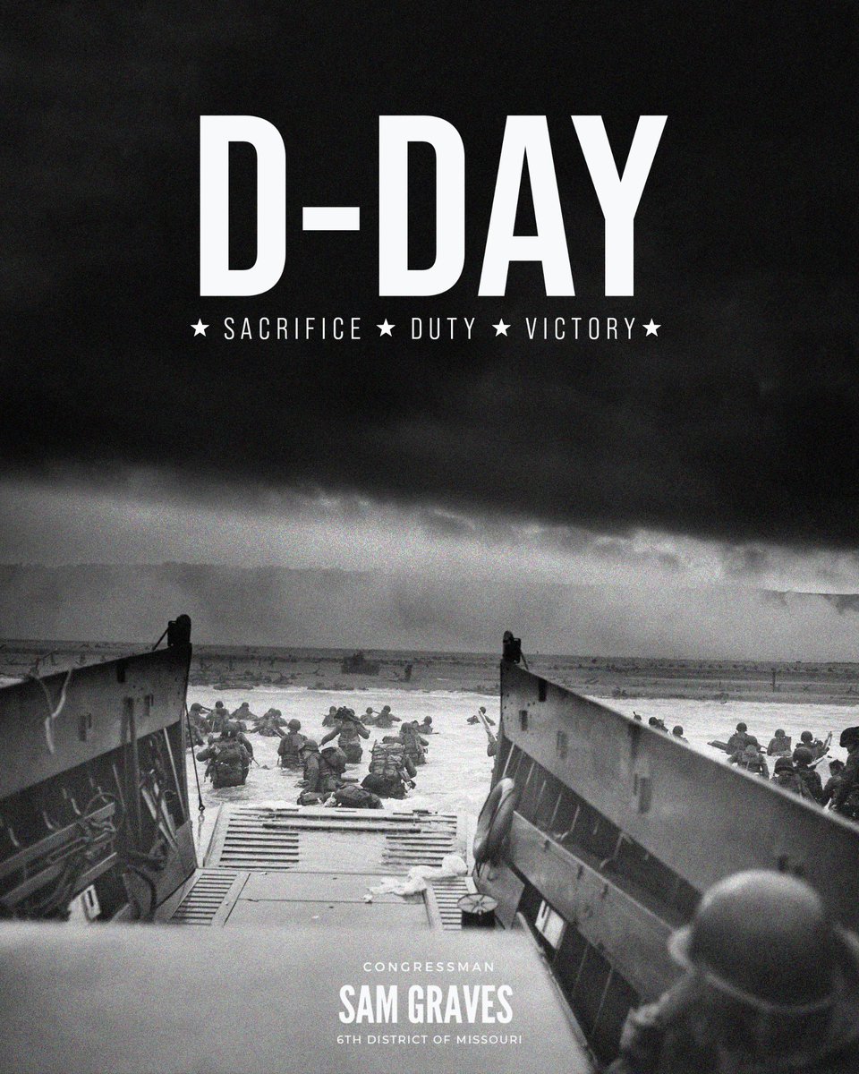 RepSamGraves's tweet image. On June 6, 1944, more than 150,000 Allied troops launched the largest amphibious invasion in history. Paratroopers dropped into Normandy under cover of darkness, followed by landing vessels storming over 50 miles of fortified coastline. By day’s end, the Allies had broken through…