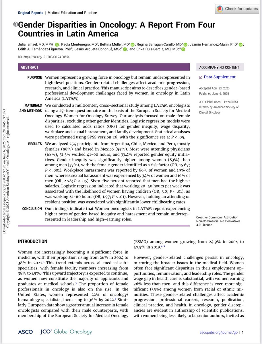 Erika Ruiz-Garcia (@betzabe100) on Twitter photo <a href="/JCOGO_ASCO/">JCO Global Oncology</a> LATAM-Women face challenges in family planning, with longer work hours negatively affecting the
likelihood of having children, especially among attending physicians & residents
<a href="/incanMX/">Instituto Nacional de Cancerología</a> <a href="/juliaismael4/">Julia Ismael</a> <a href="/ReginaBarCar/">Regina Barragan-Carrillo</a> <a href="/ASCO/">ASCO</a> <a href="/JCOGO_ASCO/">JCO Global Oncology</a> LATAM-Women face challenges in family planning, with longer work hours negatively affecting the
likelihood of having children, especially among attending physicians & residents
<a href="/incanMX/">Instituto Nacional de Cancerología</a> <a href="/juliaismael4/">Julia Ismael</a> <a href="/ReginaBarCar/">Regina Barragan-Carrillo</a> <a href="/ASCO/">ASCO</a>
