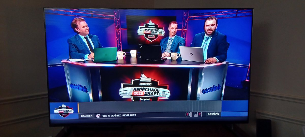 Right now on @eastlink Community TV, <a href="/eastlinkmavs/">Mavs Gillis</a>, <a href="/DaveCurnew/">Dave Curnew</a> and <a href="/gmacsask/">Greg Macdonald</a> bringing you Live coverage of the 2025 <a href="/QMJHL/">QMJHL</a> draft, should be fun evening, hope you can tune in!