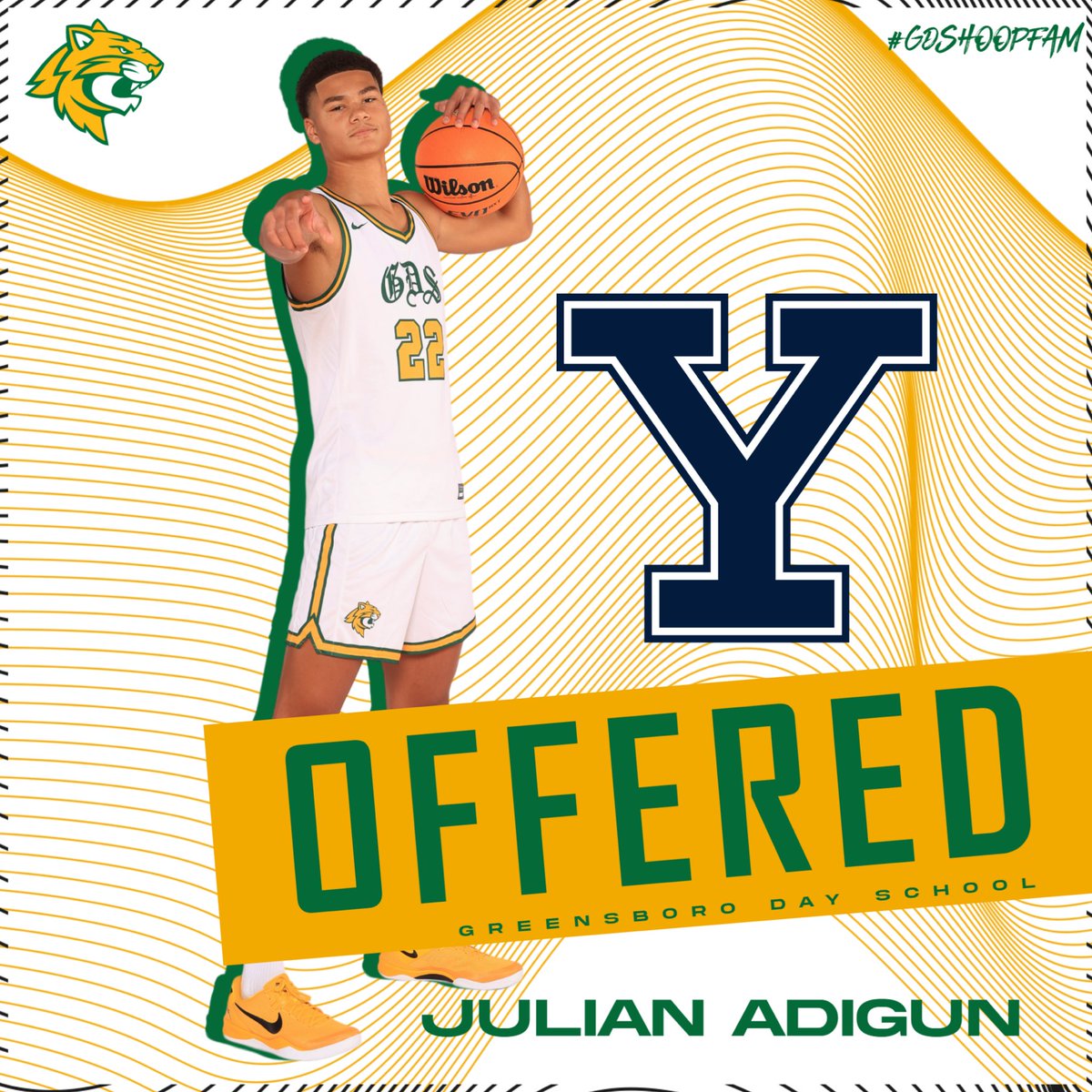 <a href="/julian_adigun35/">Julian Adigun</a> has been offered by <a href="/YaleMBasketball/">Yale Men's Basketball</a>! Congrats, Julian! #gdshoopfam