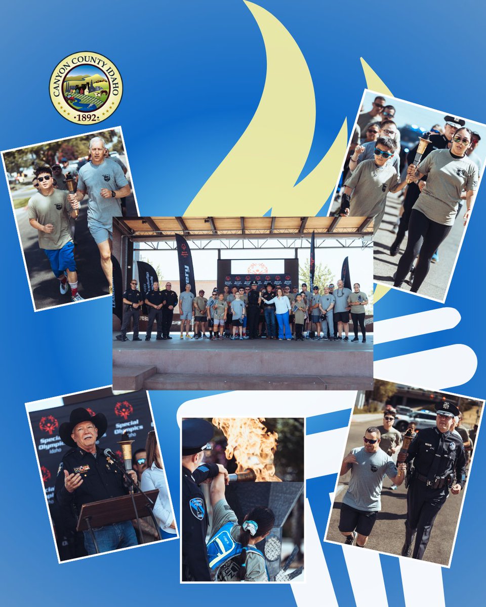 Earlier today, law enforcement officers and Special Olympics athletes carried the Flame of Hope through our community to raise awareness for @SOIdaho. Thank you to everyone who showed up, cheered, and made it special! 💙🔥 #TorchRun #FlameOfHope #SpecialOlympicsIdaho