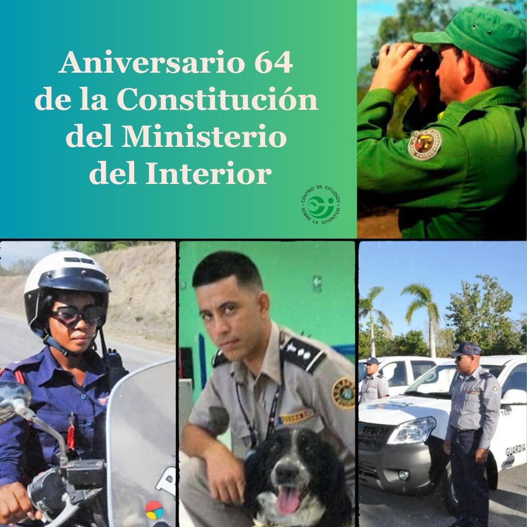 Felicitamos a mujeres y hombres que integran las filas del Ministerio del Interior en su 64 aniversario. Nos enorgullece su valentía e incondicionalidad por la defensa de la Patria y el pueblo cubano.