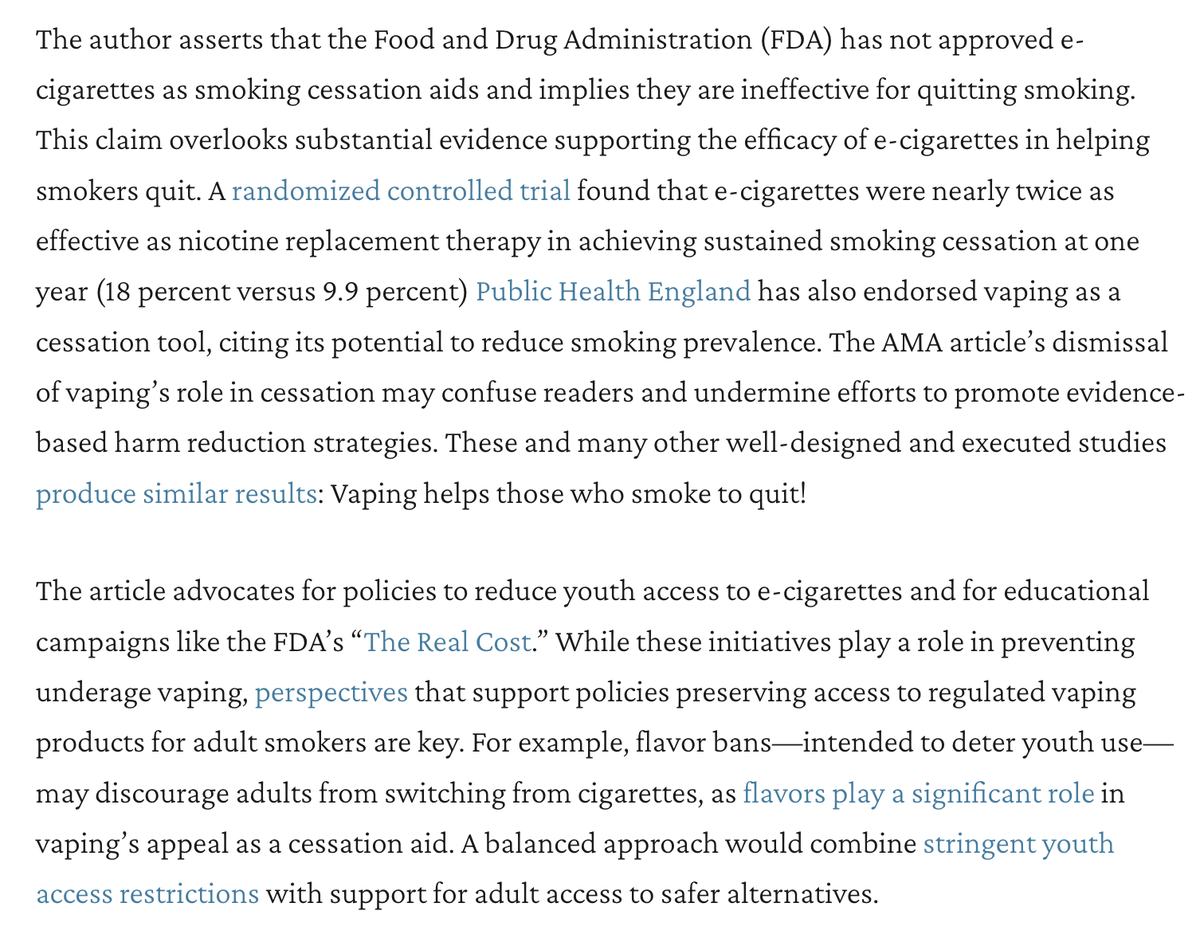 The FDA has not approved e-cigarettes as smoking cessation aids and implies they are ineffective for quitting smoking. This claim overlooks substantial evidence supporting the efficacy of e-cigarettes in helping smokers quit.