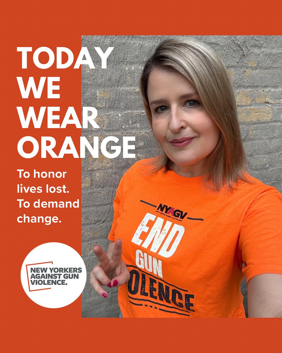 Today, we wear orange.
Rebecca Fischer, our Executive Director, joins advocates across the country in honoring lives lost and demanding real change. 🧡
We won’t stop until every community is safe.
#WearOrange #GunViolenceAwarenessDay #NYAGV #EndGunViolence