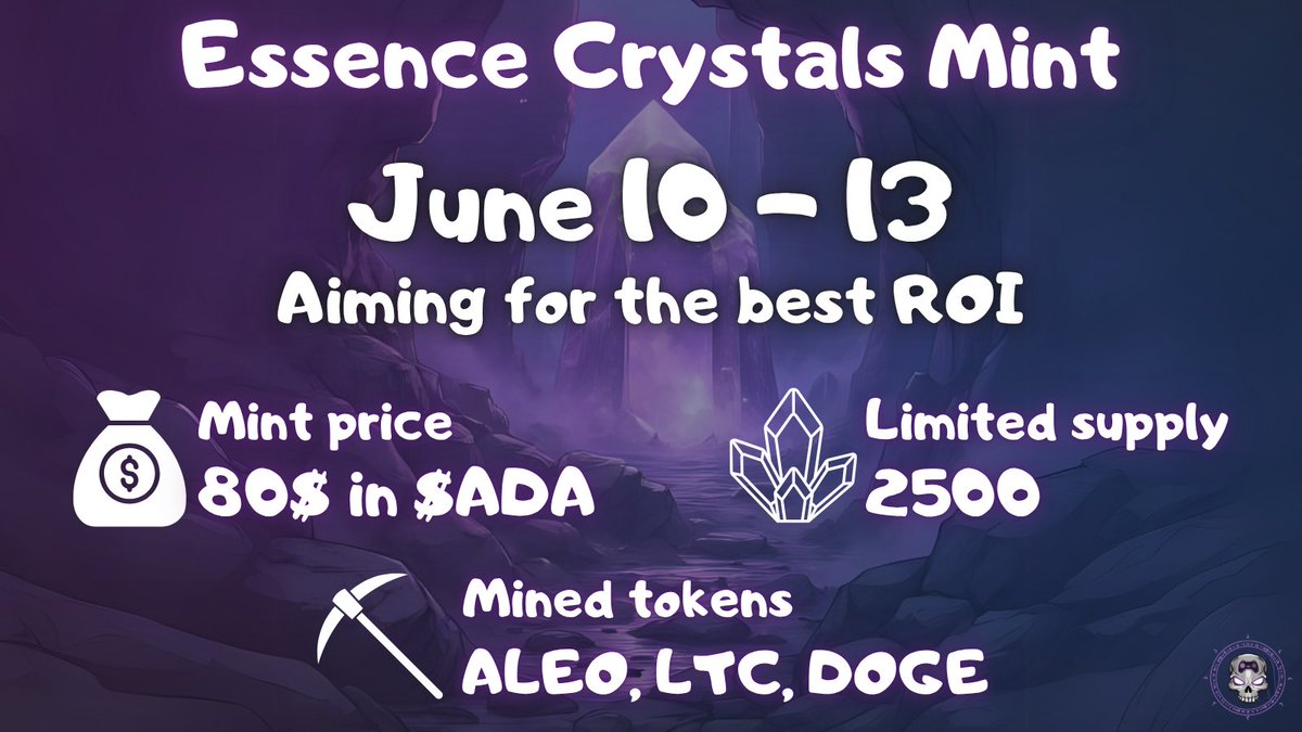 Listen up crypto miners, <a href="/necroleague/">Necro League Gaming Studios</a> has brought us a special #NFT collection.
“The Essence Crystals” 
this collection will be a real passive income powerhouse, I advise you 
Don't miss this mint if you want miner NFTs with true earning potential!
Mint starts June 10 - 13