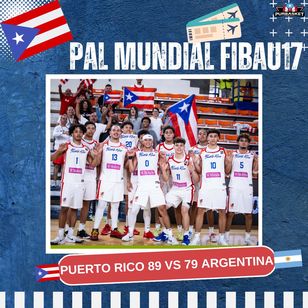 PURBASKET (@purbasket1) on Twitter photo 📱#FIBAAmeriCupU16 🏆PUERTO RICO AL MUNDIAL FIBA U17 🎫 - Pasa a la Semifinal del torneo U16📝
📌🇵🇷Puerto Rico 89 🆚 79 Argentina 🇦🇷
🧮Stats:
-DJ Gaines: 20 P | 3 A | 3 R | 3 S
-Darell Rodríguez: 12 P | 12 R | 2 S
-Alexis Fuentes: 11 P | 4 R | 3 A
📸 <a href="/FIBA/">FIBA Basketball</a> 📱#FIBAAmeriCupU16 🏆PUERTO RICO AL MUNDIAL FIBA U17 🎫 - Pasa a la Semifinal del torneo U16📝
📌🇵🇷Puerto Rico 89 🆚 79 Argentina 🇦🇷
🧮Stats:
-DJ Gaines: 20 P | 3 A | 3 R | 3 S
-Darell Rodríguez: 12 P | 12 R | 2 S
-Alexis Fuentes: 11 P | 4 R | 3 A
📸 <a href="/FIBA/">FIBA Basketball</a>