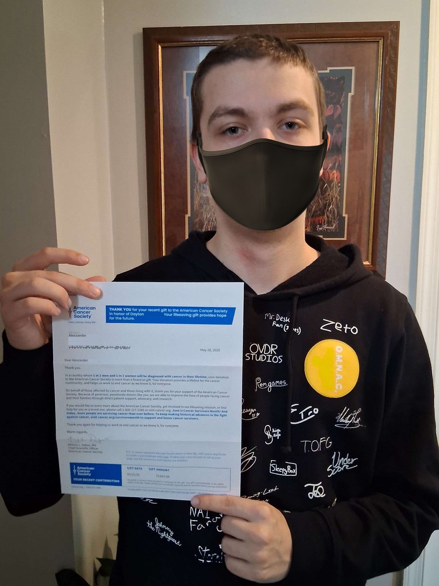 OneMoreNightAC's tweet image. Hey FNAF Community! WE DID IT! The @AmericanCancer Society received their part of the charity money we raised totaling to $2,813.66! For proof here's our host @NarrowRaven with the letter from ACS confirming it was received! Thank you all so much for the support!