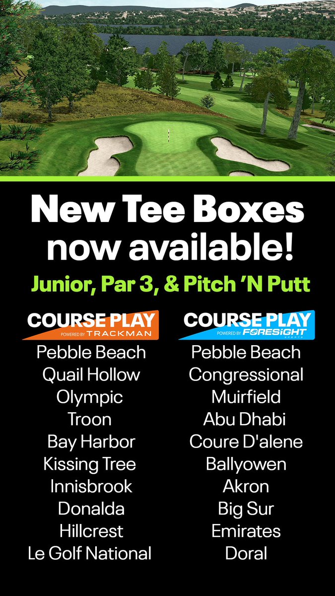 Starting the weekend off strong with NEW junior, Pat 3 and pitch &amp; putt TEE BOXES! Happy Friday everyone. #SKYTRAK