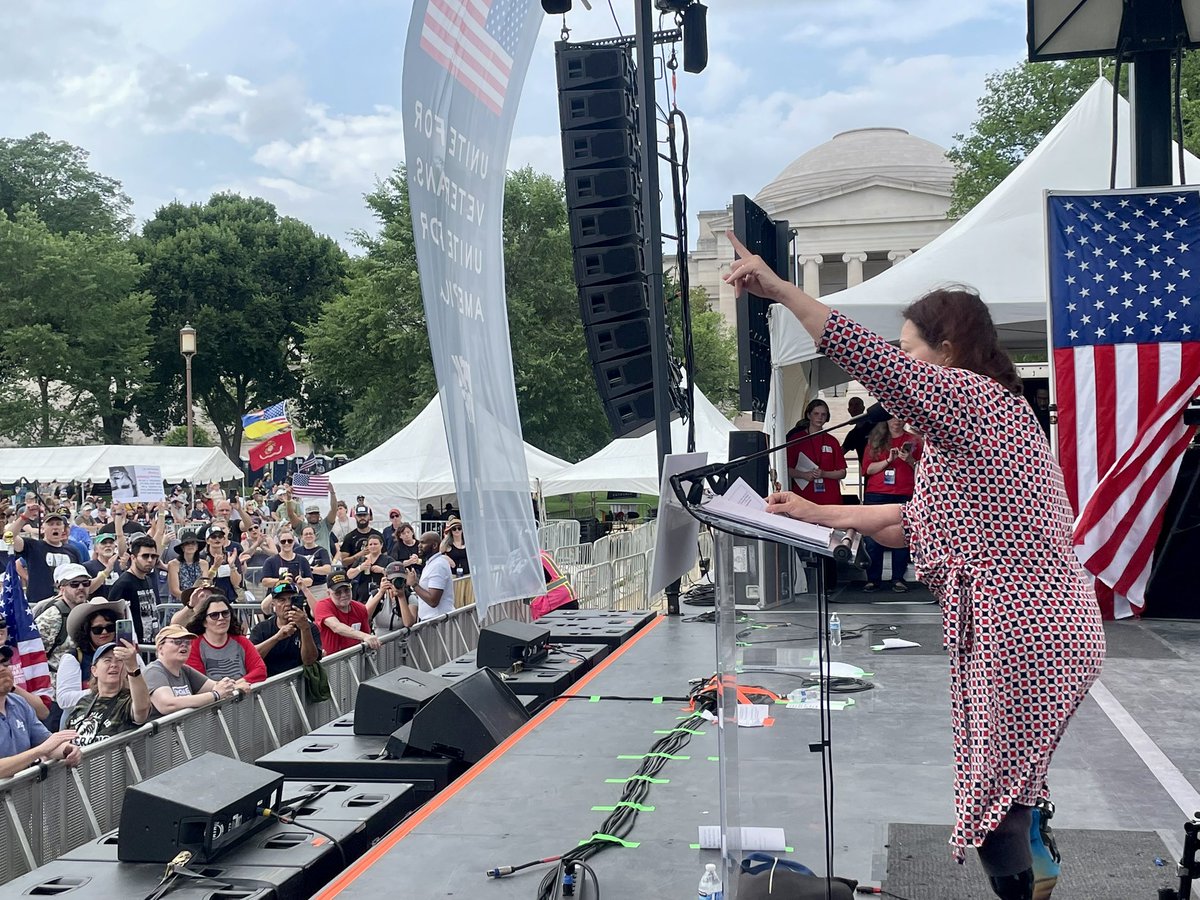 Proud to join <a href="/Unite4Vets/">Unite4Vets</a> to rally for our heroes!
 
One thing is clear: we will never back down even as Donald Trump abandons our Veterans—hooah! 🇺🇸