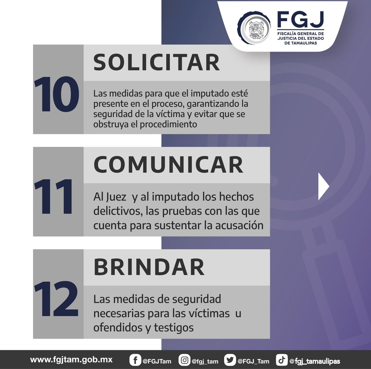 #FGJT_Informa
Conoce las obligaciones del #MinisterioPúblico en el Sistema Penal Acusatorio. #CulturaDeLaDenuncia