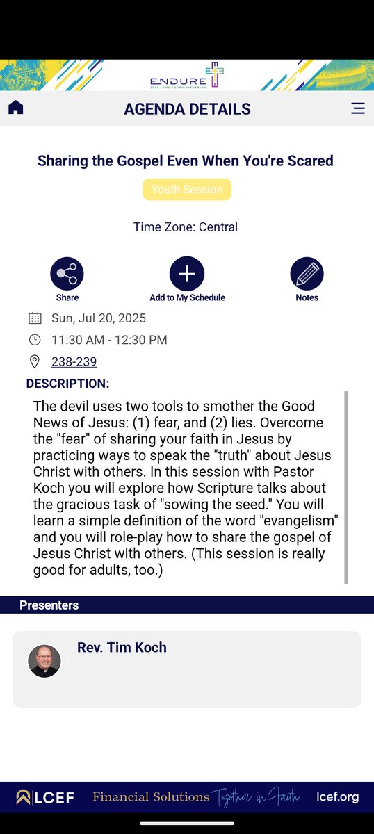 If you're going to be at National Youth Gathering. I'd love it if you came to my sessions! Thanks!