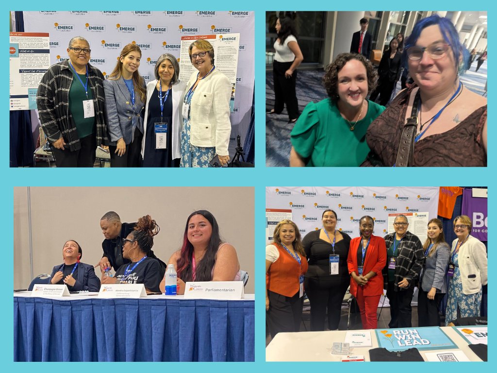 Emerge CA showed up strong at the #CADEM Convention! 💙 From our vibrant booth to inspiring moments all weekend, it felt like a true Emerge family reunion. The impact of our network is undeniable! #CADEM2025 #EmergeCalifornia #WomenLead