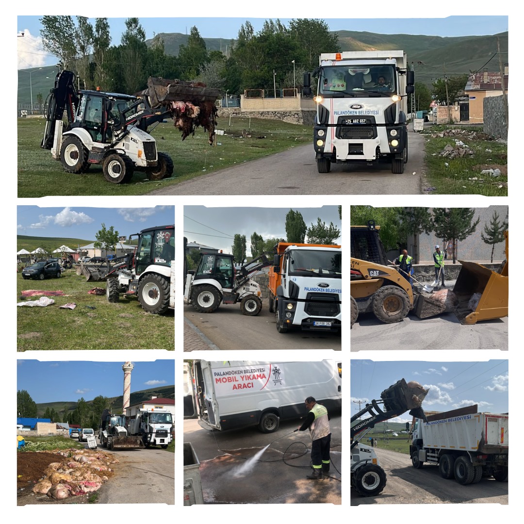 Palandöken Belediyesi olarak temizlik ve hijyen çalışmalarımızla sahadayız!
📍 Yıldızkent
📍 Kayakyolu
📍 Yenişehir (Altıyol &amp; Üstyol)
📍 Abdurrahmangazi (Kazım Yurdalan)
📍 Yunus Emre
📍 Su Deposu
📍 Maksut Efendi 
Merkezde 7 bölge ve kırsal mahallelerimizde;
✅ 12 açık kasa