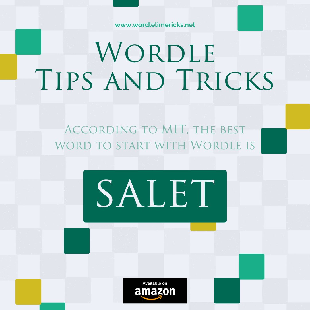 DrMarshallFlam's tweet image. Of course, there are probably a few more words that are great start. Feel free to give those a try!

#WordleStrategy #WordleTips #WordleTricks #WordleLimericks #MarshallSFlamMD