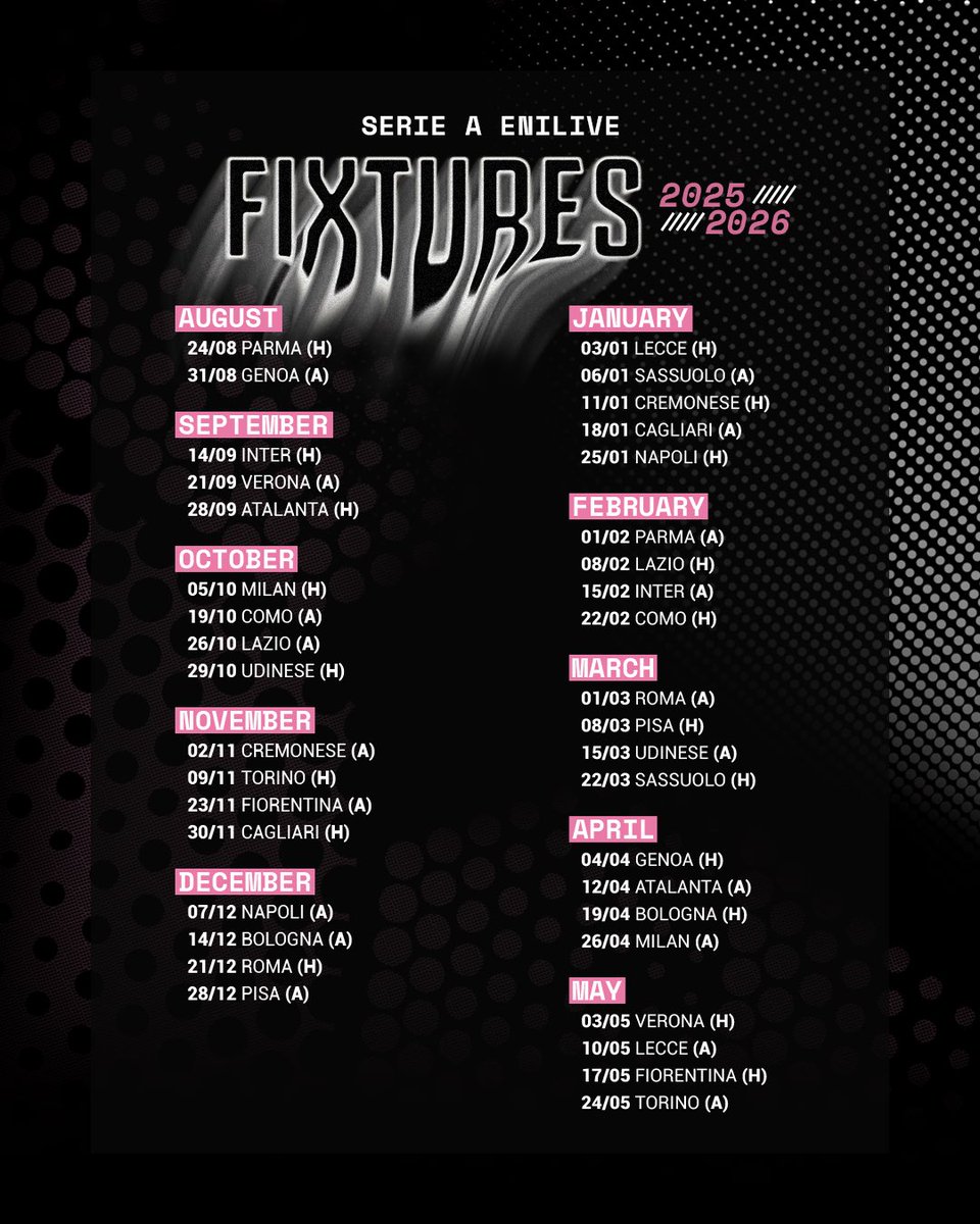 🗓️ تم تأكيد الجدول! 👀

إليكم مواعيد المباريات في الموسم المقبل من <a href="/SerieA_AR/">الدوري الايطالي</a>! 📝