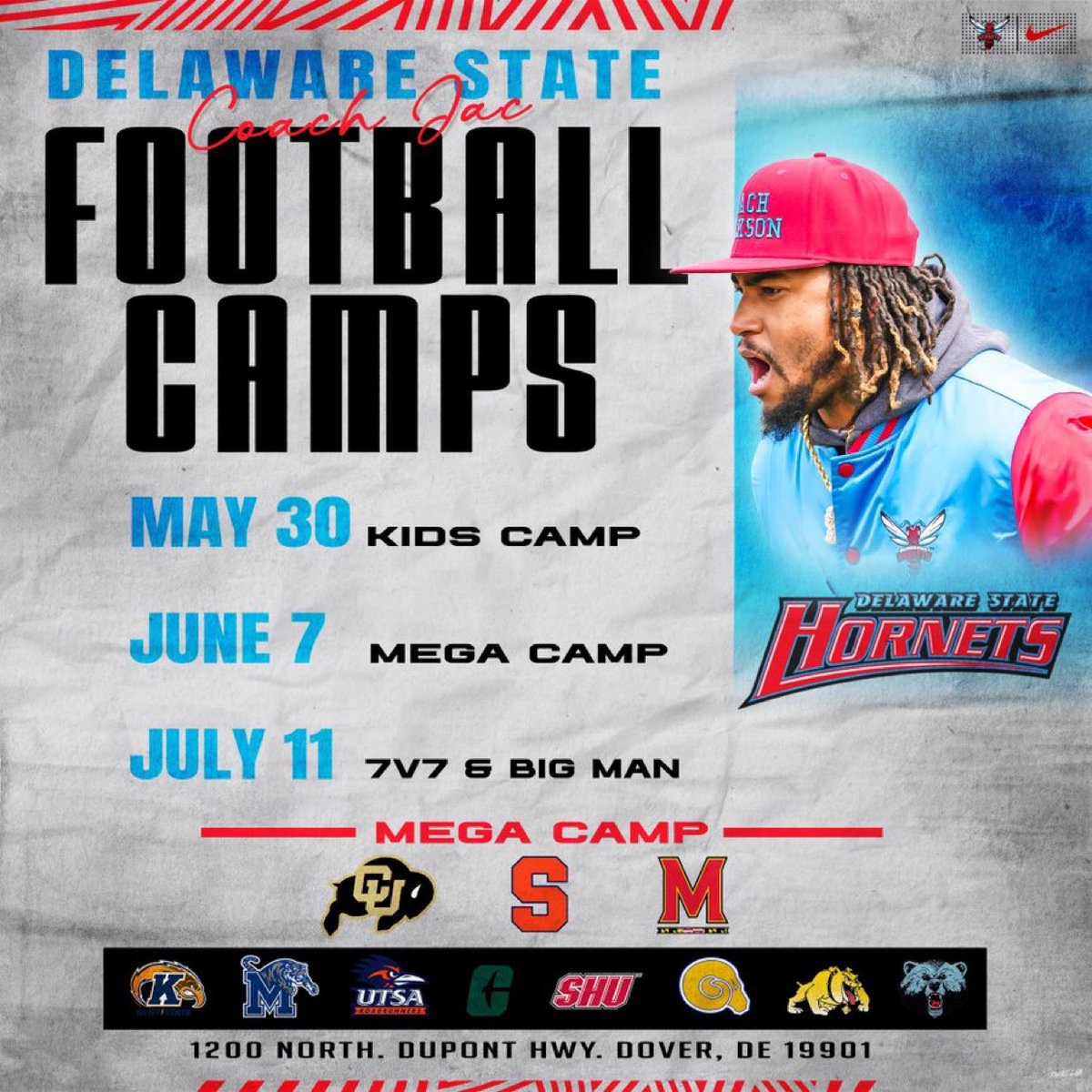 I can’t wait to compete at <a href="/DelSt_Football/">Delaware State FB</a> football camp tomorrow!!