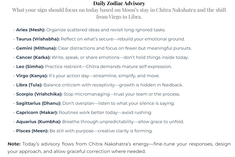 Kate_Bisale's tweet photo. 6 June 2025: Chitra’s Clear Lens – Cut Clutter, Shape the FlowMoon shifts from Virgo to Libra. Chitra Nakshatra takes over. Ekadashi + Variyana Yoga = clarity, control &amp; spiritual focus. #ChitraNakshatra #Ekadashi #DailyZodiac #Panchang #tag2adawal https://t.co/32hIwKyQJW