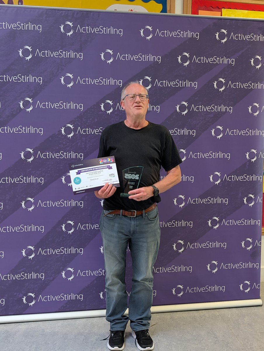 Active Stirling Ltd (@activestirling1) on Twitter photo 🏅 Service to Walk Leading Award goes to David Giles - congrats!
#ActiveStirling #VolunteerAwards #CelebratingExcellence
@PathsforAll <a href="/StirlingCouncil/">Stirling Council</a> <a href="/sportscotland/">sportscotland</a> <a href="/ClubSportStlg/">ClubSport Stirling</a> <a href="/ActiveSchoolStg/">Stirling Active Schools 🏳️🌈</a> <a href="/SportAbilityAS/">SportAbilityAS</a> <a href="/YouthSportTrust/">Youth Sport Trust</a> <a href="/StirVolunteer/">SVEnterprise</a> <a href="/stirlingCE/">Stirling Community Enterprise</a> 🏅 Service to Walk Leading Award goes to David Giles - congrats!
#ActiveStirling #VolunteerAwards #CelebratingExcellence
@PathsforAll <a href="/StirlingCouncil/">Stirling Council</a> <a href="/sportscotland/">sportscotland</a> <a href="/ClubSportStlg/">ClubSport Stirling</a> <a href="/ActiveSchoolStg/">Stirling Active Schools 🏳️🌈</a> <a href="/SportAbilityAS/">SportAbilityAS</a> <a href="/YouthSportTrust/">Youth Sport Trust</a> <a href="/StirVolunteer/">SVEnterprise</a> <a href="/stirlingCE/">Stirling Community Enterprise</a>