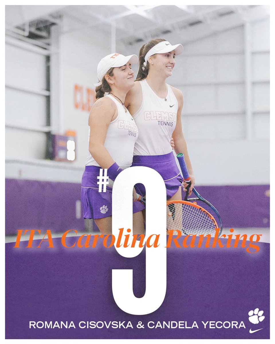 ClemsonWTennis's tweet image. ITA Regionals Doubles rankings 🤝 Clemson Tigers
#OB