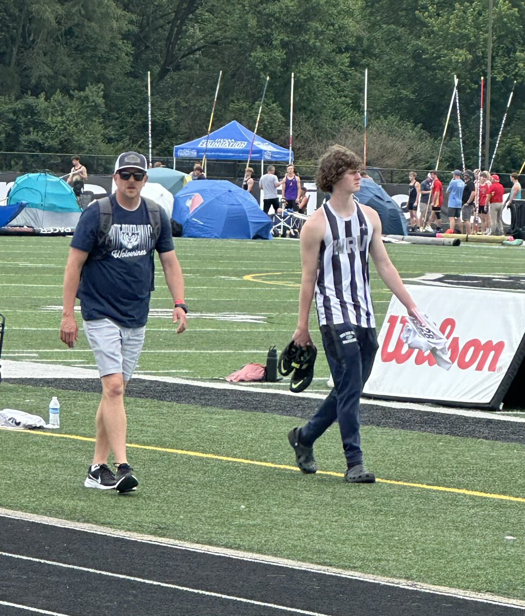 WRVTrack's tweet photo. We’ve made it to North Central High School in Indianapolis for the @IHSAA1 State Finals. Trey has started warming up for High Jump. @WRVwolverines https://t.co/A32x5izAxa