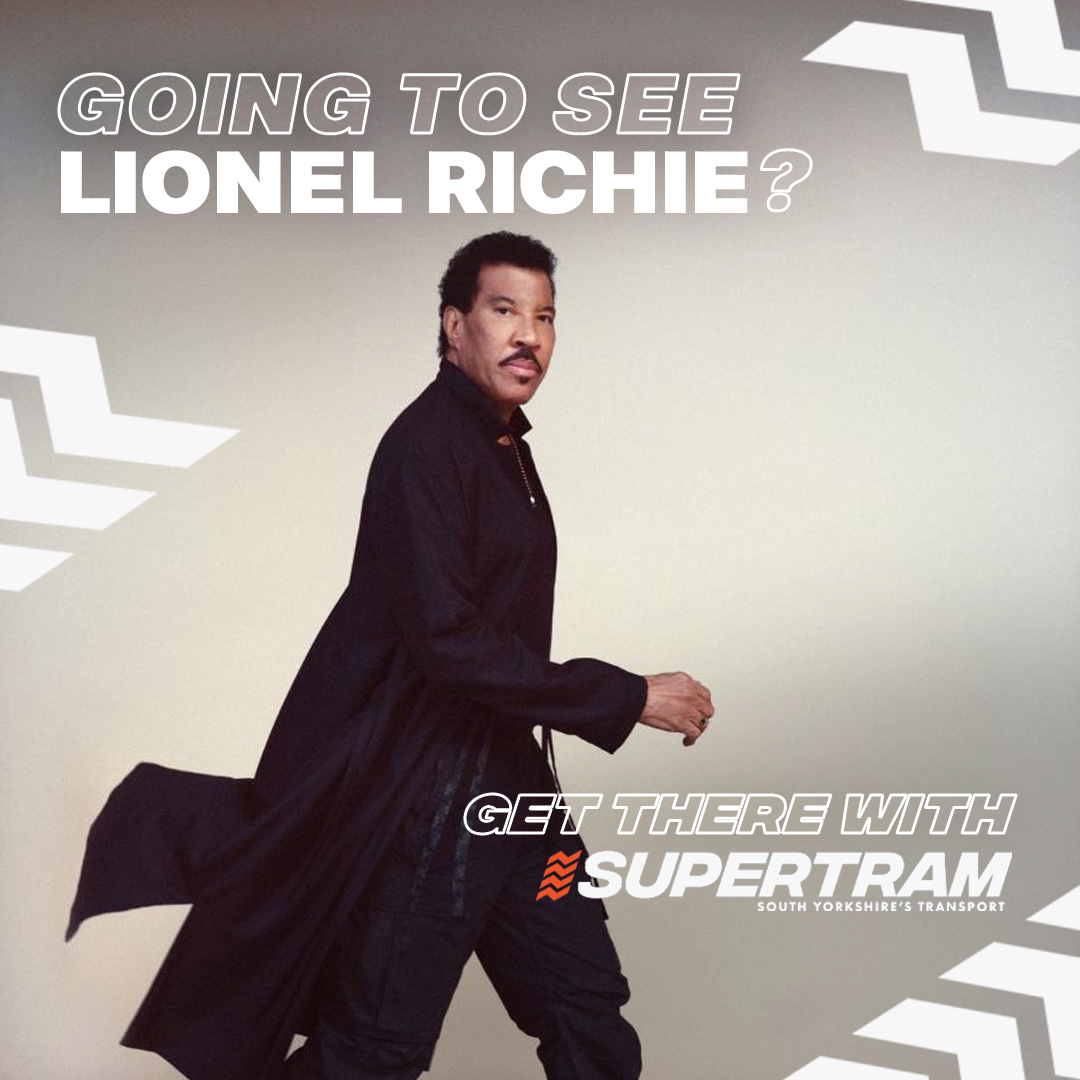 Supertram, South Yorkshire's Transport (@sy_supertram) on Twitter photo Lionel Richie at <a href="/SheffieldArena/">Utilita Arena Sheffield 💙</a> tonight
Expect busy services, especially to/from the Arena.
🕗Doors 18:30 | Show 20:00
⏳Allow extra journey time
🚗Park & Ride: Overflow parking at Meadowhall
Extra trams should run after the show.
Thanks for your patience. Lionel Richie at <a href="/SheffieldArena/">Utilita Arena Sheffield 💙</a> tonight
Expect busy services, especially to/from the Arena.
🕗Doors 18:30 | Show 20:00
⏳Allow extra journey time
🚗Park & Ride: Overflow parking at Meadowhall
Extra trams should run after the show.
Thanks for your patience.
