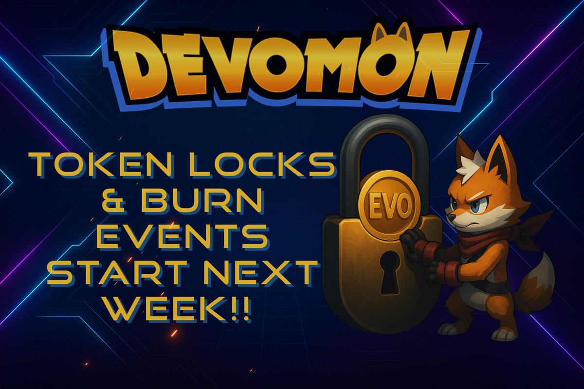 BIG NEWS:

Seven EPIC burn events are on the horizon! Ready to launch the EVO token price through the top?! 🌐💥

#Devomon #Web3 #GameFi #EVO #TokenBurn #Gaming #Web3Gaming