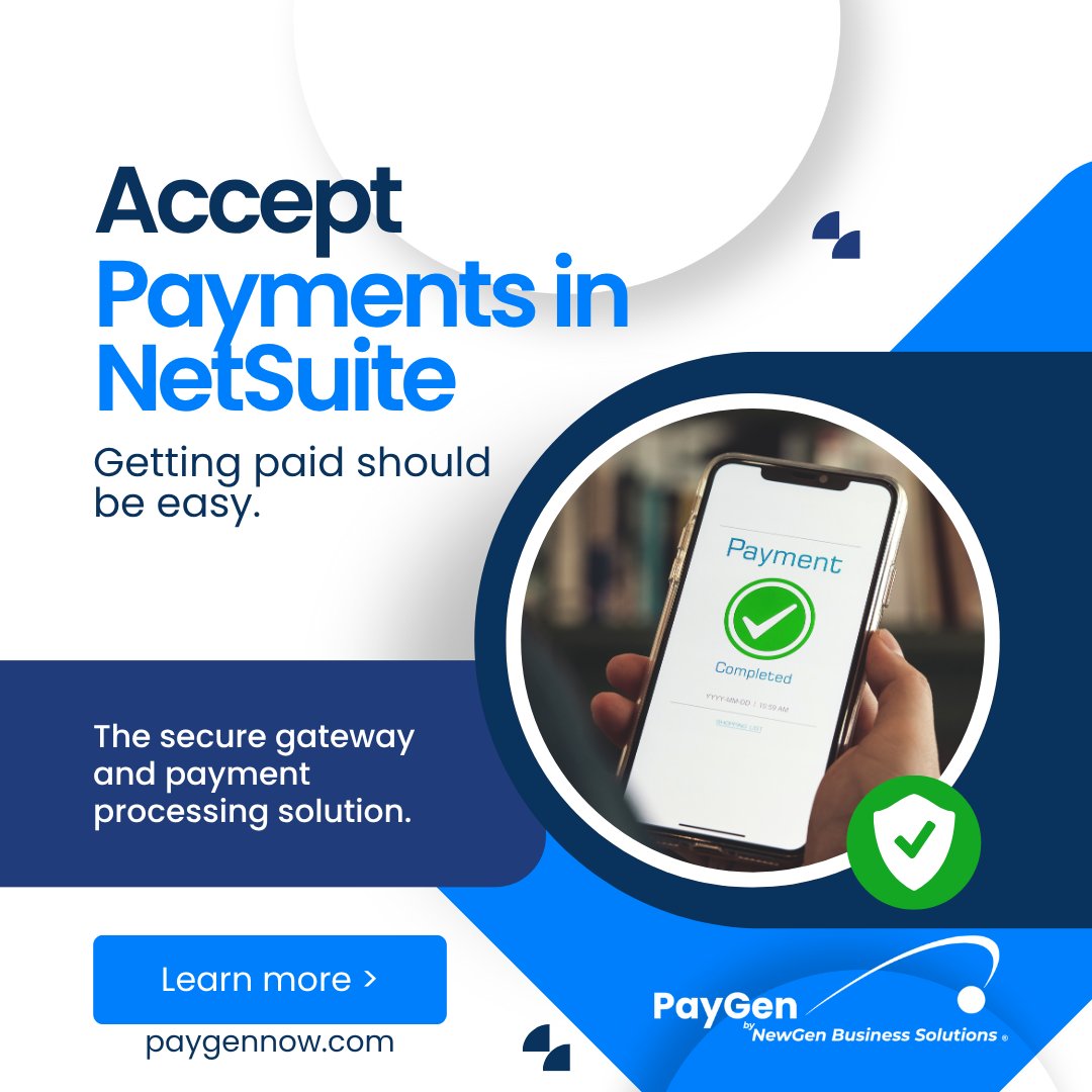 ConventionSuite's tweet image. PayGen: Payment gateway &amp;amp; processing solution. Start processing CC, ACH &amp;amp; POS transactions in NetSuite: paygennow.com/contact-us/
#netsuite #suiteapp #paygen #paymentprocessing #paymentgateway #creditcardprocessing #achprocessing #invoiceprocessing #pcicompliant #invoicetocashcycle
