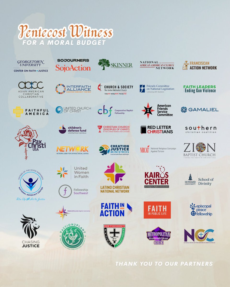 On June 10, faith leaders and moral advocates from across the country will gather at the U.S. Capitol for A Pentecost Witness for a Moral Budget.

📍 DC friends: we need you in the streets.

✍️ Register now: tinyurl.com/3cxmt5ar

#PentecostWitness #MoralBudget