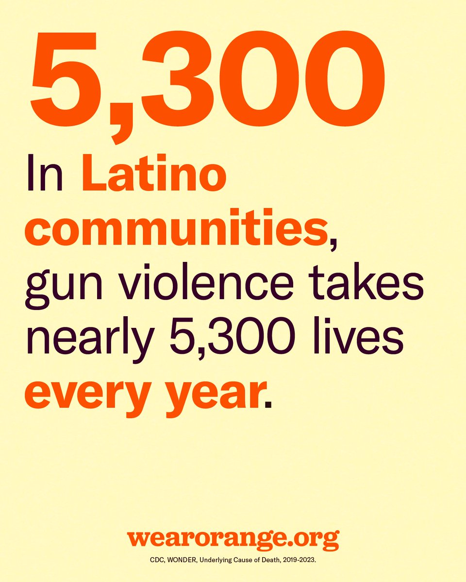 Latino Americans are twice as likely as white Americans to die by gun homicide, due to our country’s long history of discriminatory policies. We #WearOrange today to call attention to the devastating disproportionate impact gun violence has on Latino communities.