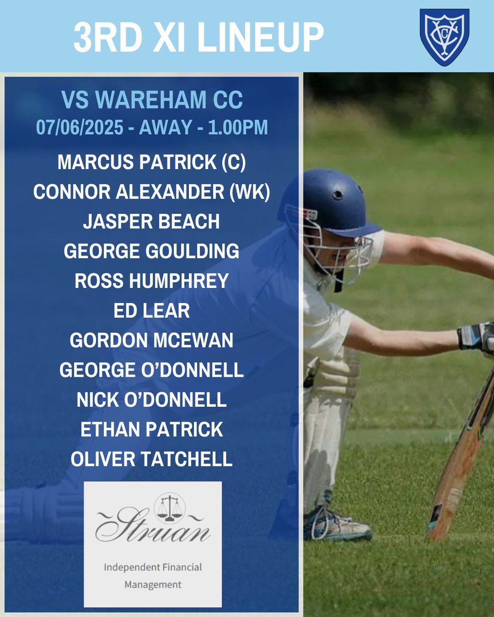 We're all set for Week 6 of the 2025 season 🏏

The 1s and 3s are on the road, so make sure you get down to Potterne Park to show your support the 2s 💙

#Cricket #Verwood #Dorset #Hampshire