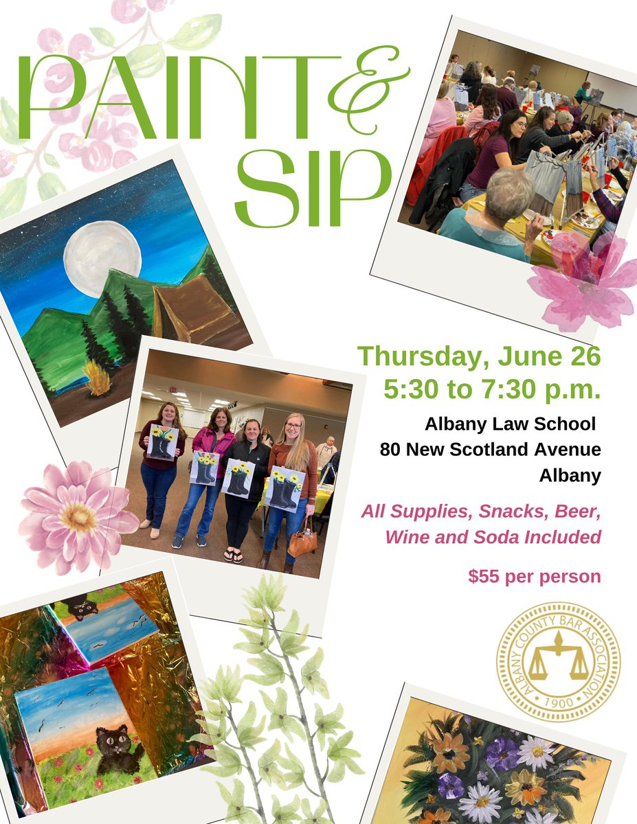 Join us to #PaintandSip or #SipandPaint on June 26! Register at albanycountybar.org/?pg=events&evA…