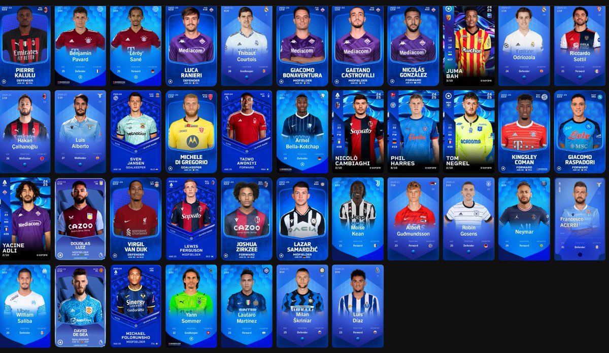 Retweet / Like would mean a lot!😊

Bought some amazing superrares (🔵) a few minutes ago!🔥
If you're interested, let me know!❤️

If you're looking to sell a bundle / gallery -> DM!📩

#sorare #soraretrader