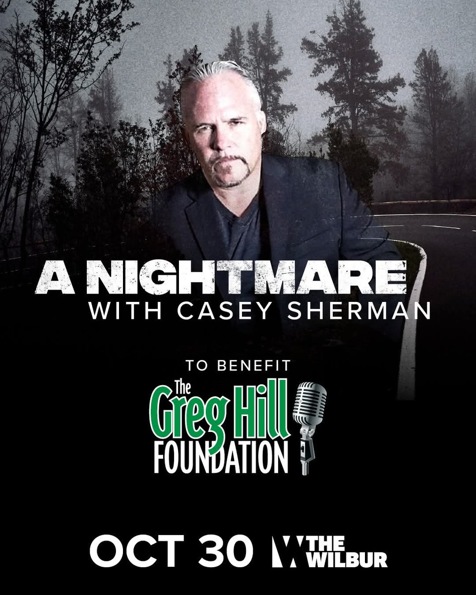 caseysherman123's tweet image. Tix go on sale 6/10 for our return to @wilbur on Halloween Eve to benefit @GregHillWEEI Foundation.