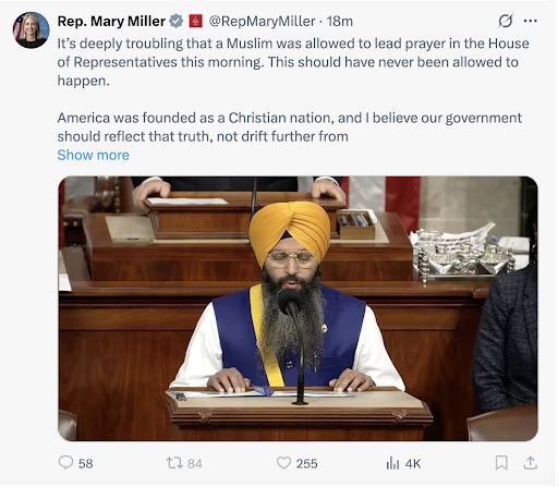 SALDEF (@saldef) on Twitter photo SALDEF calls on <a href="/RepMaryMiller/">Rep. Mary Miller</a> to issue an immediate apology for her reprehensible remarks from today, which are not only inexcusable but also fundamentally at odds with the principles on which our country was founded.
These remarks are now deleted. (1/4) SALDEF calls on <a href="/RepMaryMiller/">Rep. Mary Miller</a> to issue an immediate apology for her reprehensible remarks from today, which are not only inexcusable but also fundamentally at odds with the principles on which our country was founded.
These remarks are now deleted. (1/4)