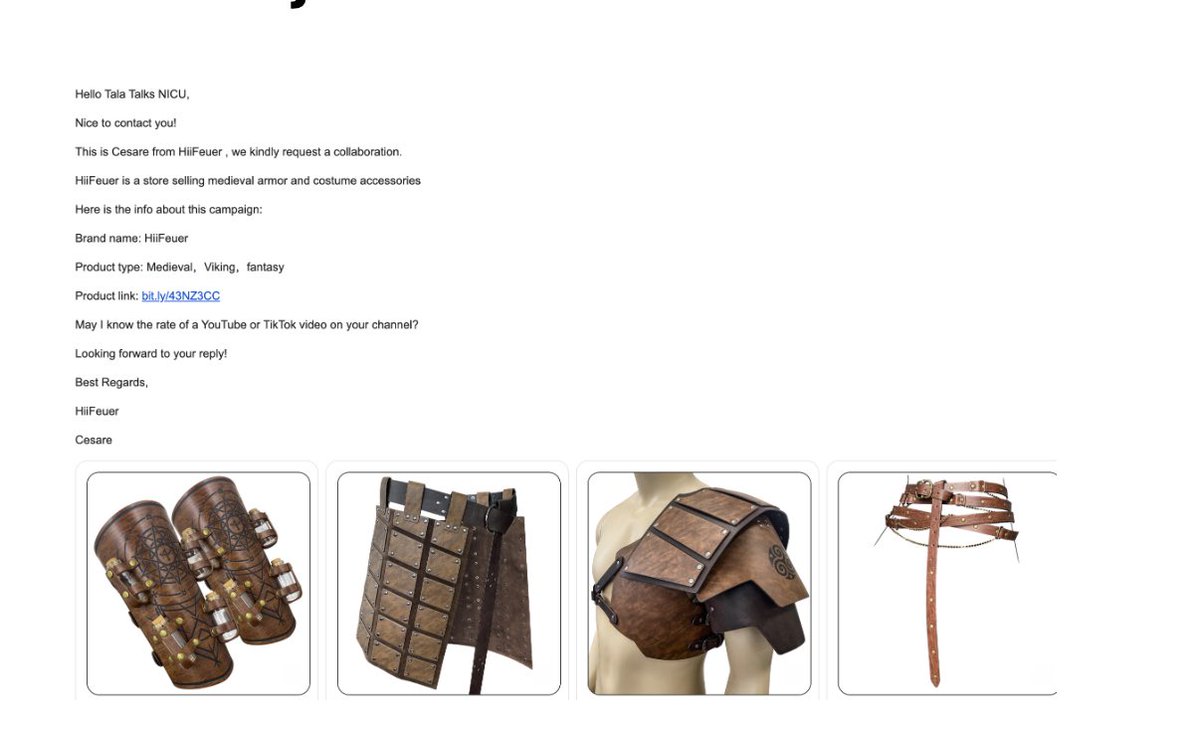 Honestly I wish I could be more like Mr. HiiFeuer Caesare in life. The absolute conviction the world needs medieval costume accessories and then the logical leap that a YouTube channel on neonatal education would like to advertise their products. Very tempting