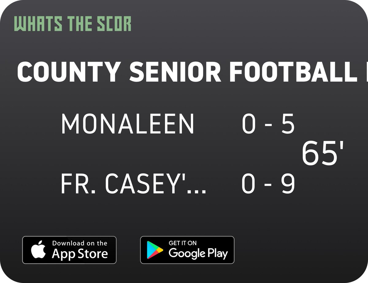 Monaleen GAA (@monaleengaa) on Twitter photo Get Live Score Updates straight to your phone, download Whats The Scor. Follow us on <a href="/WhatstheScor/">Whats The Scór</a> Get Live Score Updates straight to your phone, download Whats The Scor. Follow us on <a href="/WhatstheScor/">Whats The Scór</a>
