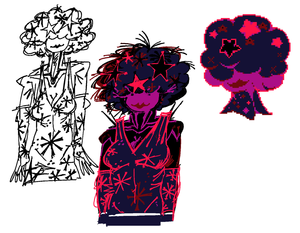 #DELTARUNE
i always saw a face in the tree bro
like the dark red is the lipstick and the dark part is the hair