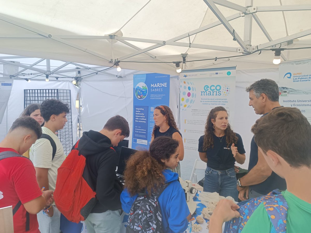 LifeWatchERIC's tweet image. So it begins! 🪸 🐟 🐙 

👉 We are at #FIMAR2025, #GranCanaria, co-organising a #MarineSABRESinFAIRS event with @ECOAQUA_ULPGC 

👉 Learn how our we are fostering #ecotourism and🐋 a #marine #biological #corridor 🐟 between Azores, Madeira and Canary archipelagos!
@MarineSABRES