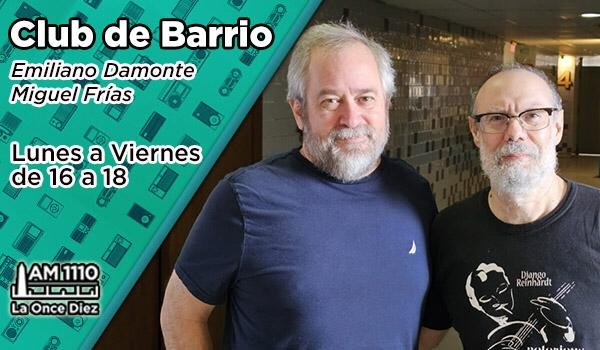 #ClubDeBarrio con <a href="/gervasiodamonte/">Emiliano Damonte Taborda</a> y <a href="/MiguelhFrias/">Miguel Frias</a>
hasta las 18hs. 

Escuchalo por buenosaires.gob.ar/radiociudad