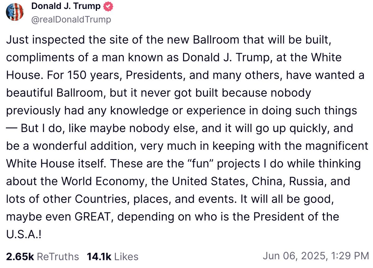 Nobody wants a fk'ing ballroom, moron.