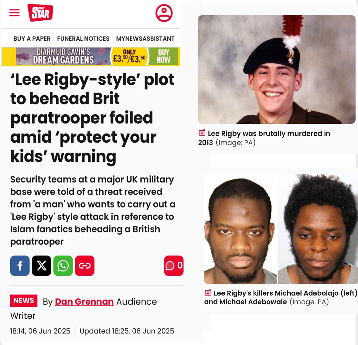 🚨 BREAKING : A military base in Colchester Essex is on HIGH ALERT after a plot to behead military personnel has been foiled.

“Military personnel have been told not to wear their uniforms or any clothing that might identify them”

Full story: dailystar.co.uk/news/latest-ne…