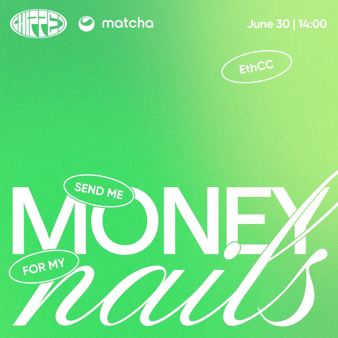 Matcha π΅β¨ (EVM+Solana) (@matchaxyz) on Twitter photo We'll post the nails on Monday π
π
For now, register for <a href="/chippedsocial/">Chipped π
</a> x Matcha Nail Salon takeover in Cannes for <a href="/EthCC/">EthCC - Ethereum Community Conference</a>!
lu.ma/mj2en5zx We'll post the nails on Monday π
π
For now, register for <a href="/chippedsocial/">Chipped π
</a> x Matcha Nail Salon takeover in Cannes for <a href="/EthCC/">EthCC - Ethereum Community Conference</a>!
lu.ma/mj2en5zx