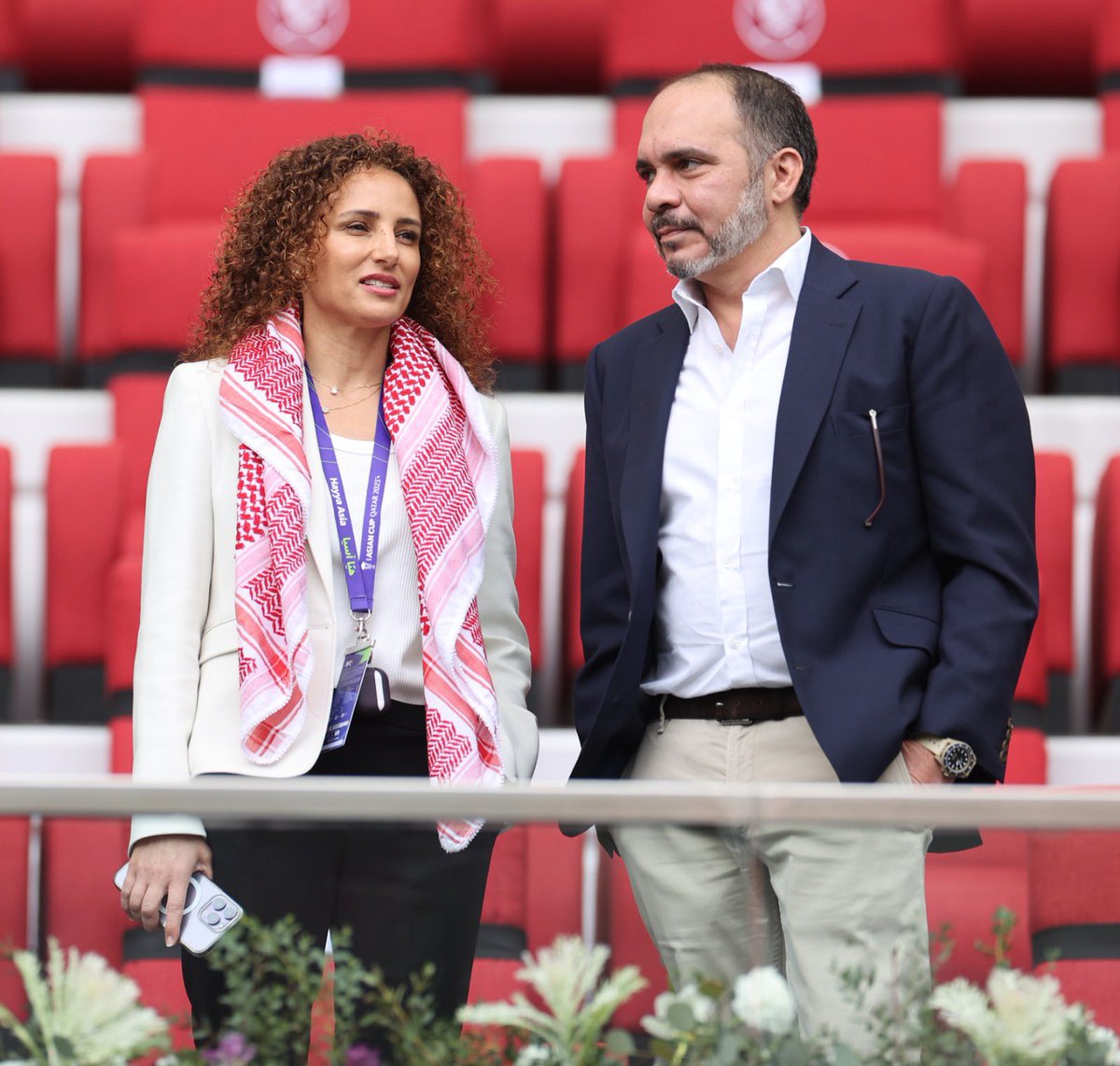 أتقدم بالتهنئة والشكر والعرفان لسيدي صاحب السمو الملكي الأمير علي بن الحسين <a href="/AliBinAlHussein/">Ali Al Hussein</a>
بمناسبة التأهل التاريخي للمنتخب الوطني لكأس العالم بقيادته الحكيمة،، وإيمانه العميق بكرة القدم الأردنية وبالطاقات الوطنية من أبنائنا اللاعبين.